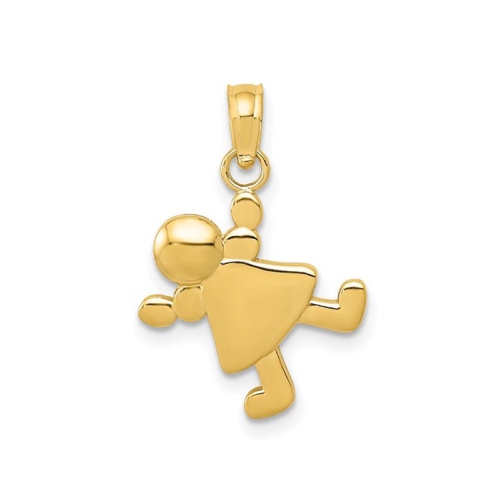 14K Yellow Gold Little Baby Girl Charm Pendant