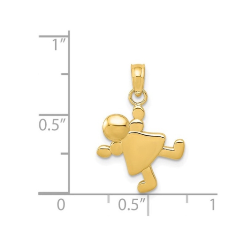 14K Yellow Gold Little Baby Girl Charm Pendant