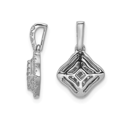 1/4 Carat Diamond Cluster Pendant Necklace in 10K White Gold with Chain
