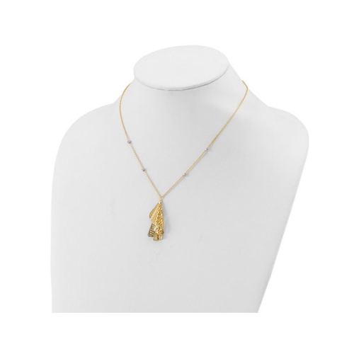 14K Yellow Gold Fancy Twisted Pendant Necklace with Chain