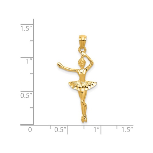 14K Yellow Gold Ballerina Charm Pendant