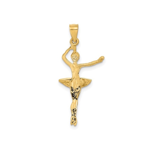 14K Yellow Gold Ballerina Charm Pendant