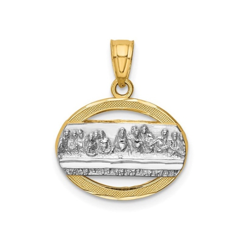 GEM AND HARMONY  14K Gold The Last Supper Pendant Medal (No Chain) In Yellow