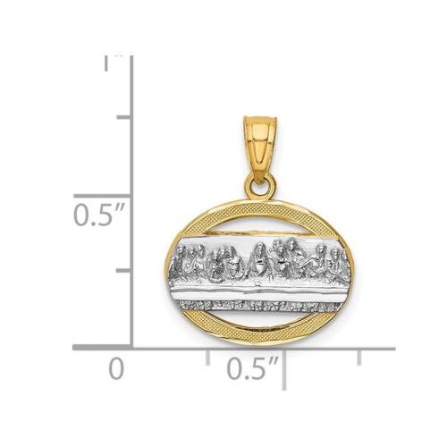 14K Yellow Gold The Last Supper Pendant Medal