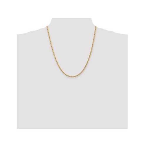 14K Yellow Gold Diamond-Cut Rope Chain Necklace 22 Inches
