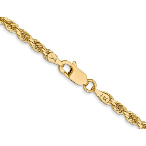 14K Yellow Gold Diamond-Cut Rope Chain Necklace 22 Inches