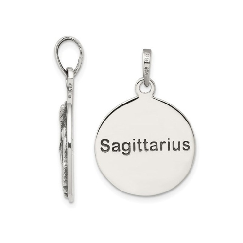 Sterling Silver SAGITARIUS Charm Zodiac Astrology Pendant Necklace with Chain