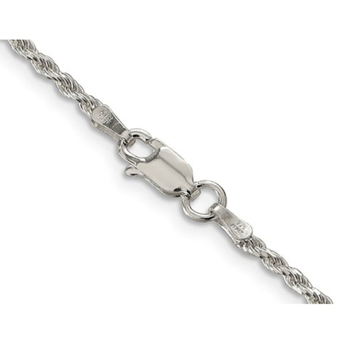 Sterling Silver Diamond-Cut Rope Chain Necklace 18 Inches