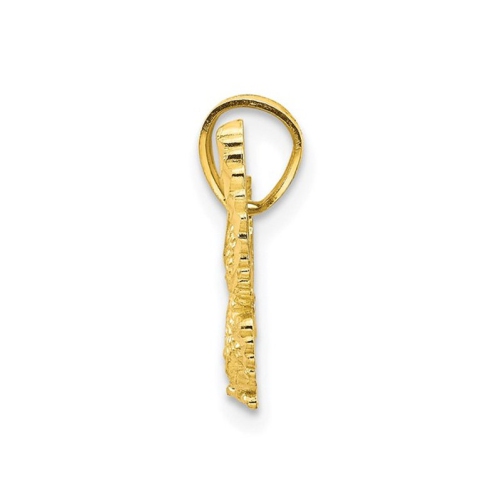 10K Yellow Gold Eagle Charm Pendant Necklace with Chain