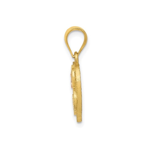 14K Yellow Gold Initial -B- Heart Necklace Pendant Charm with Chain