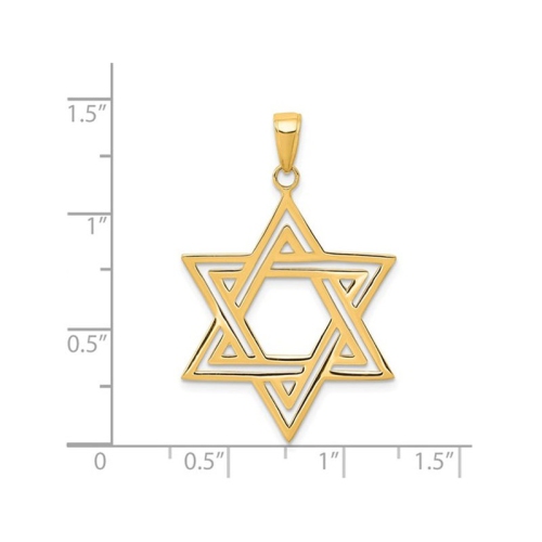 10K Yellow Gold Star of David Pendant Necklace with Chain
