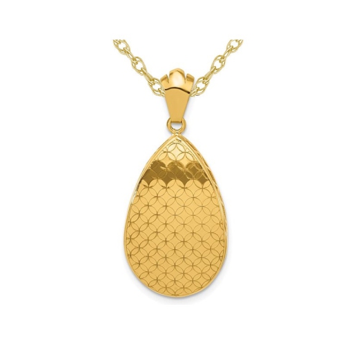 GEM AND HARMONY  18K Gold Drop Pendant Necklace With Chain In Yellow