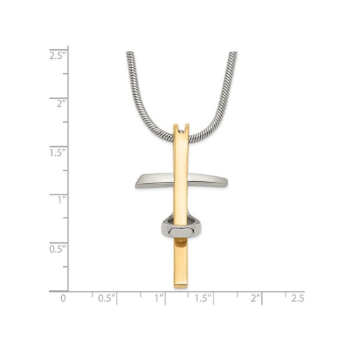 Mens Stainless Steel Cross Pendant Necklace with Chain