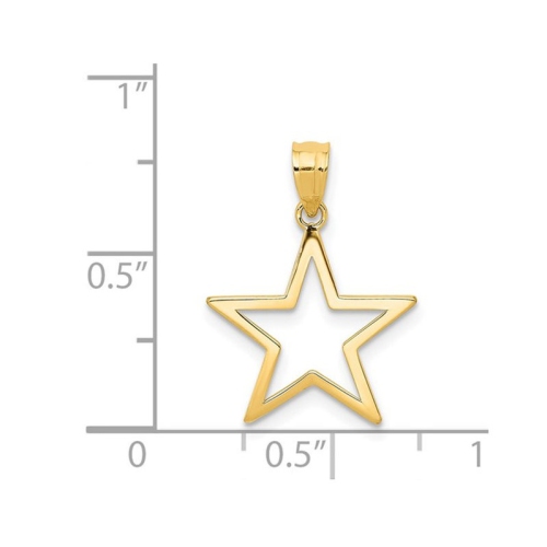 14K Yellow Gold Star Charm Pendant
