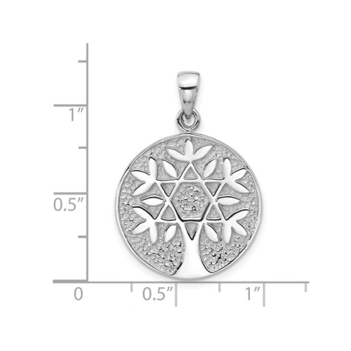 Sterling Silver Star of David Tree of Life Pendant Necklace with Chain