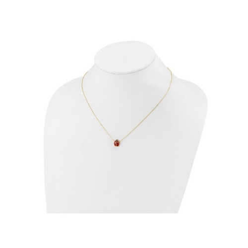 14K Yellow Gold Ladybug Necklace with 17 inch Chain