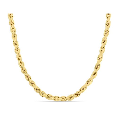 GEM AND HARMONY  10K Gold Rope Chain Necklace (24 Inches) In Yellow