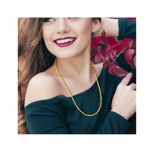 10K Yellow Gold Rope Chain Necklace