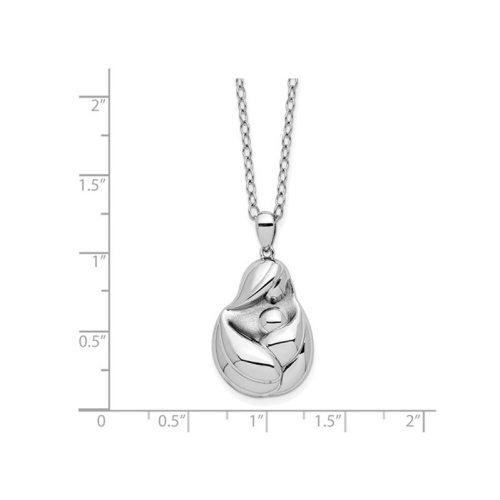 Sterling Silver Mother and Baby - Mine To Keep - Pendant Necklace with Chain