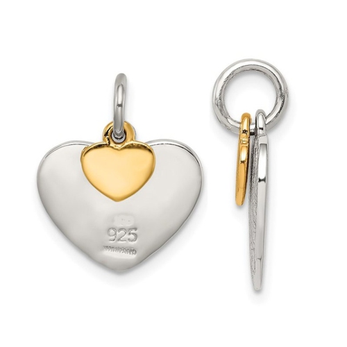 Sterling Silver Textured LOVE Heart Pendant Necklace with Chain