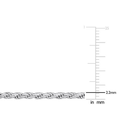 Sterling Silver Rope Chain Necklace with Lobster Clasp