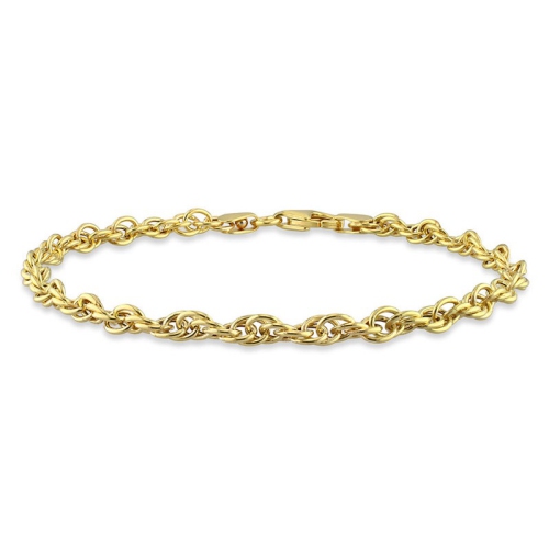 GEM AND HARMONY  Singapore Chain Bracelet In Plated Sterling Silver (7.50 Inches) In Yellow