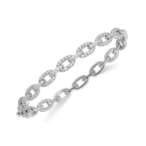 Image 1 de 5.. Bracelet à mailles en or blanc 14K ct avec diamants d'2,16&nbsp;carat de taille laboratoire