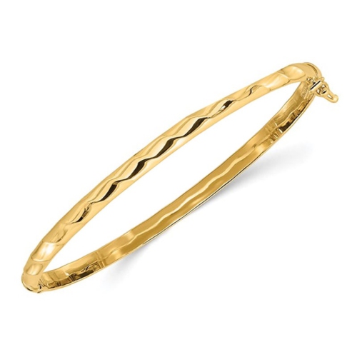 Image 1 of 4.. 10K Yellow Gold Twisted Polished Bracelet Bangle