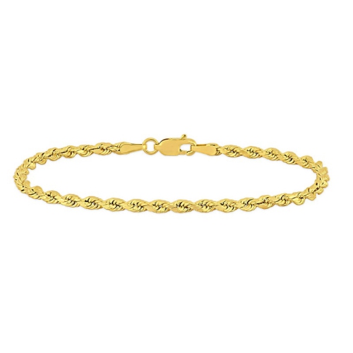 GEM AND HARMONY  Rope Chain Bracelet In 10K Gold (7.5 Inches) In Yellow