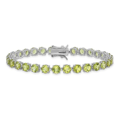 Image 1 of 5.. 16.74 Carat Peridot Bracelet in Sterling Silver ( 8 Inches)