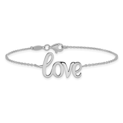 Image 1 of 5.. 14K White Gold Polished LOVE Bracelet