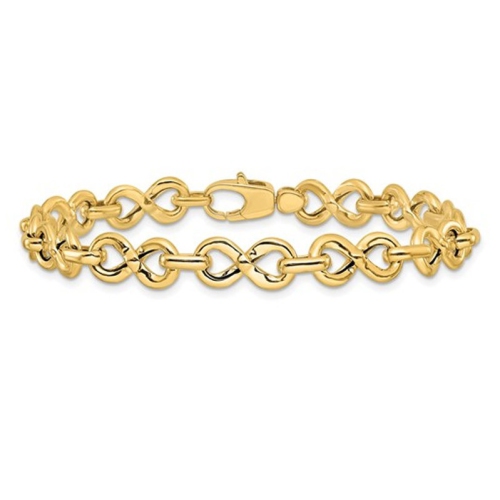 14K Yellow Gold Link Infinity Bracelet