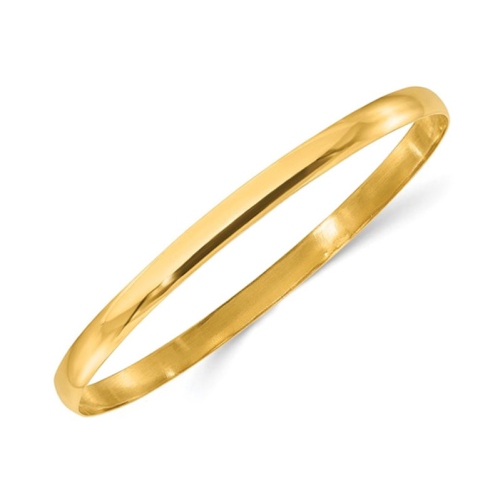 GEM AND HARMONY  Plated Sterling Silver Polished Bangle Bracelet (4.5Mm) In Yellow