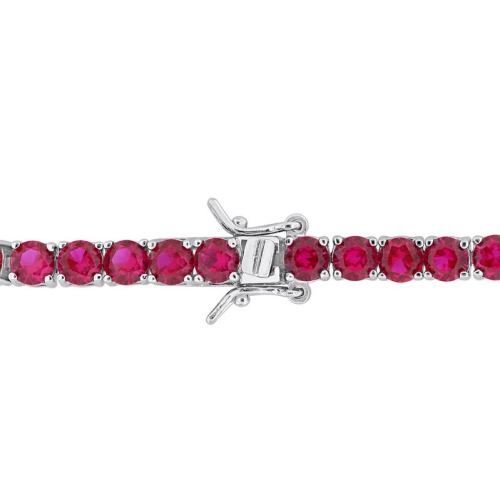 14.50 Carat Lab-Created Ruby Tennis Bracelet in Sterling Silver (7.25 Inches)