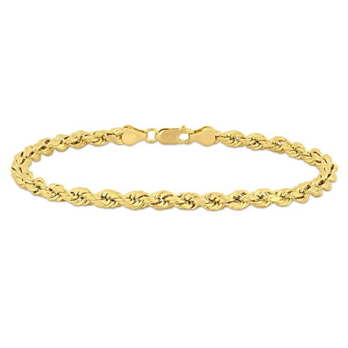 Icecarats 14K Yellow Gold 9 inch 1.3mm Rope Anklet Ankle Bracelet