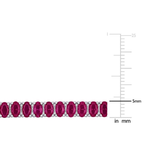 25 Carat Lab-Created Ruby Bracelet in Sterling Silver (7 Inches)