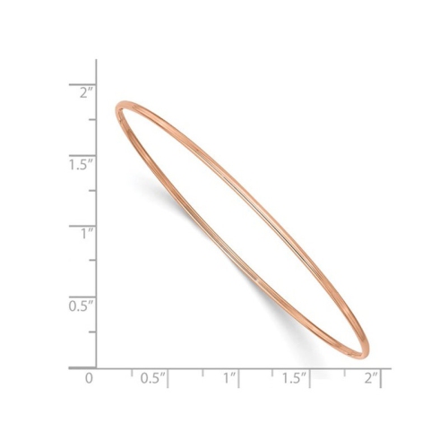 14K Rose Pink Gold Polished Slip-on Bangle Bracelet