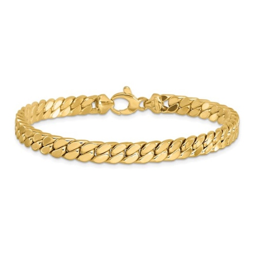 Bracelet homme à mailles fantaisie en or jaune 14K ct poli