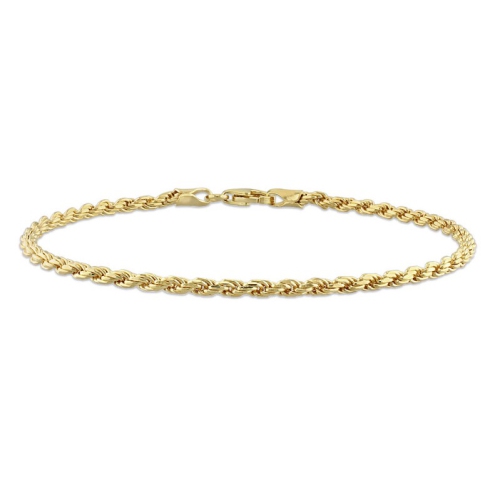 GEM AND HARMONY  Rope Chain Bracelet In Plated Sterling Silver (7.50 Inches) In Yellow