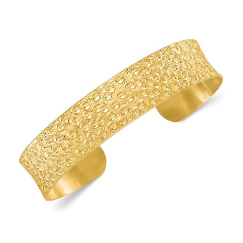 Image 1 de 4.. Bracelet rigide en argent sterling plaqué jaune texturé