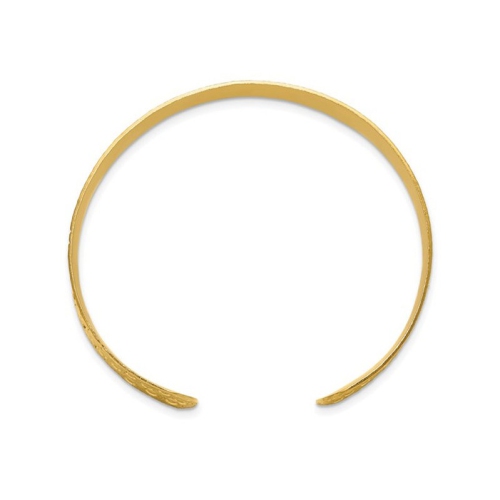 Yellow Plated Sterling Silver Textured Cuff Bangle Bracelet