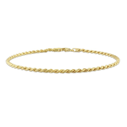 GEM AND HARMONY  Rope Chain Bracelet In Plated Sterling Silver (9.00 Inches) In Yellow