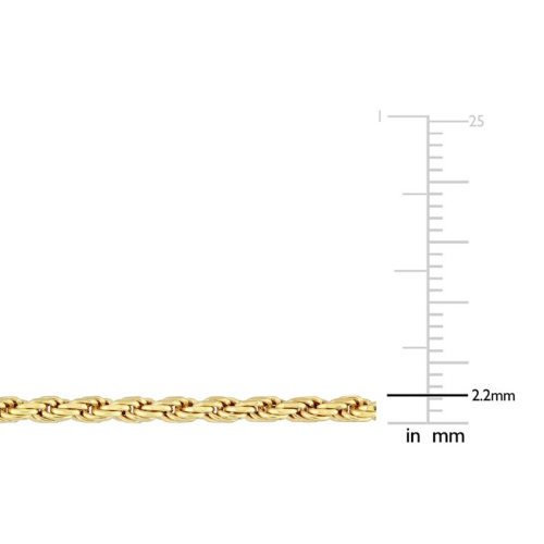 Rope Chain Bracelet in Yellow Plated Sterling Silver