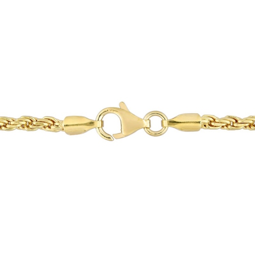 Rope Chain Bracelet in Yellow Plated Sterling Silver