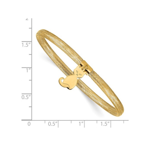 14K Yellow Gold Cat Mesh Stretch Bracelet