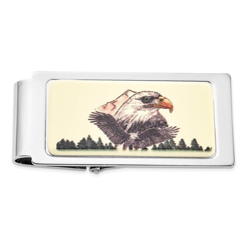 Mens Eagle Portrait Hinged Money Clip