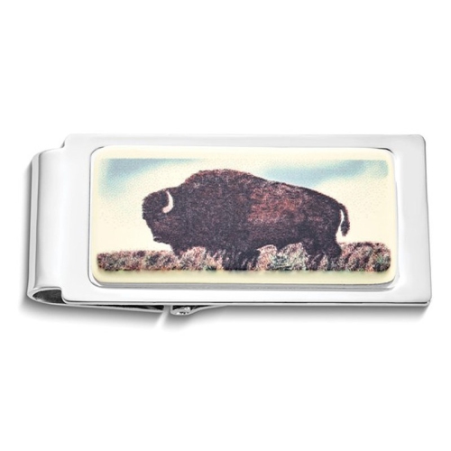 Mens Buffalo Hinged Money Clip