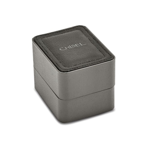 Ladies Chisel Rose Plated Stainless Steel White Dial Analog Watch with White Leather Strap