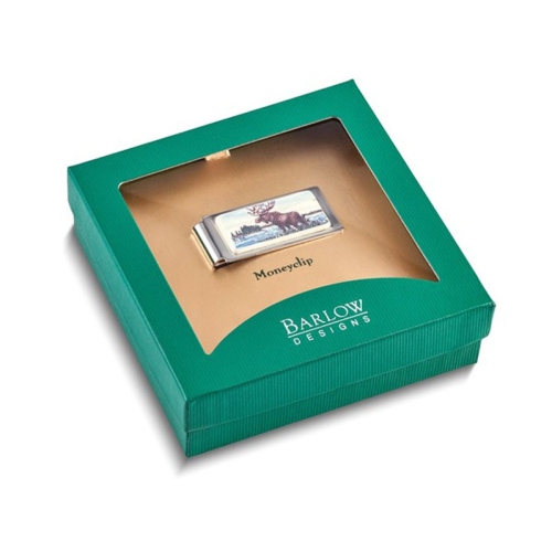 Mens Moose Hinged Money Clip