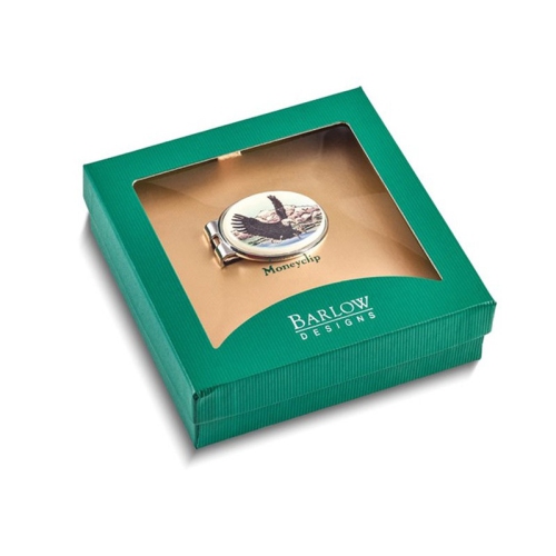 Mens Eagle Landing Oval Money Clip
